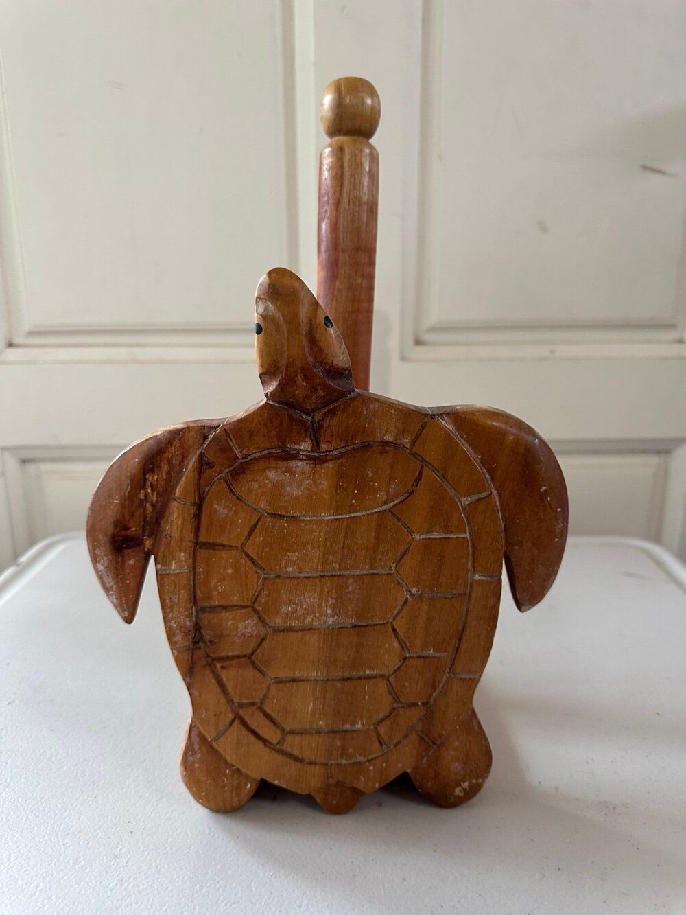 Mud Pie Coral Reef Collection Hawaiian Wood Turtle Honu Paper Towel Holder